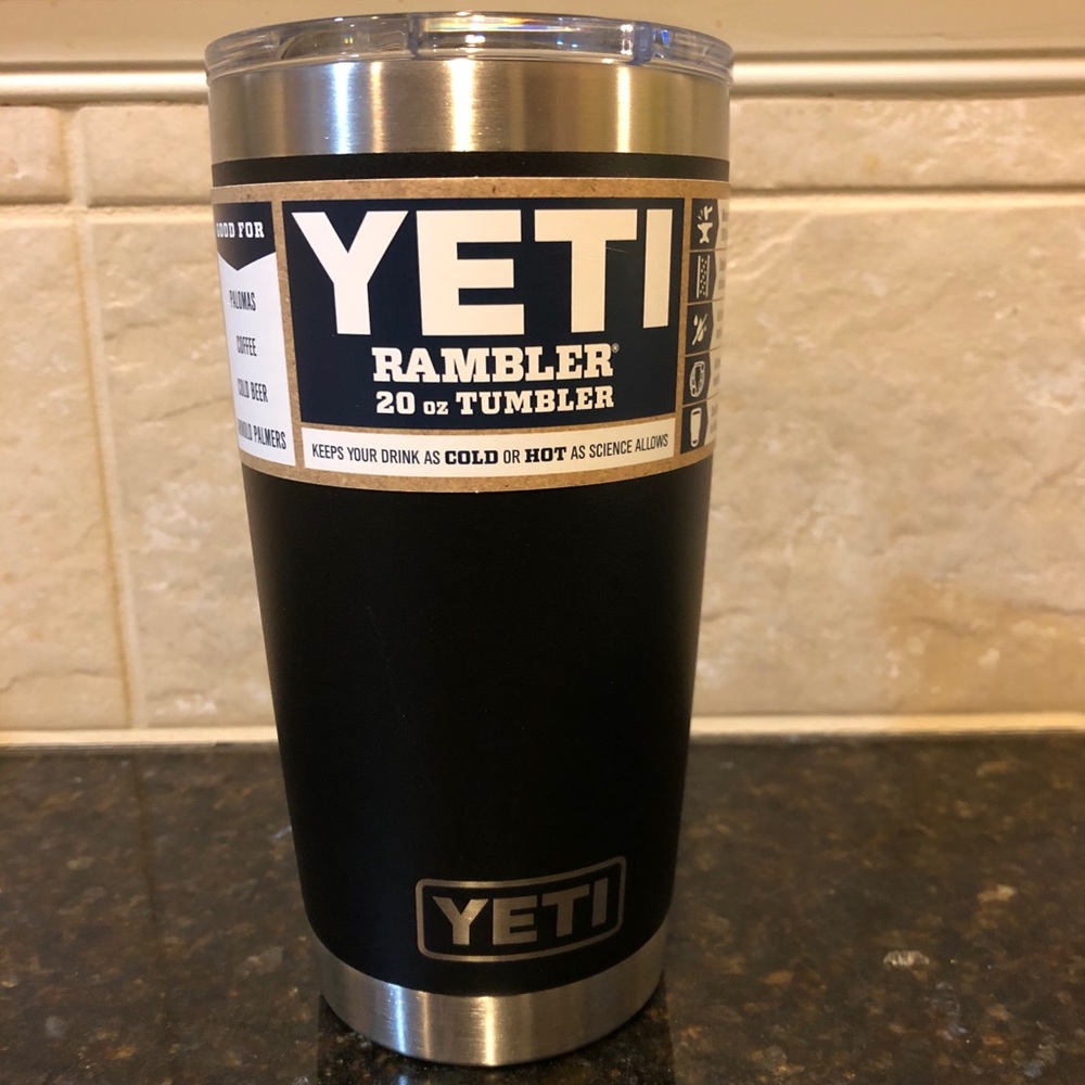 Yeti tumbler, 20 oz. black matte finish. New.
